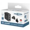 Ansmann USB-Ladegerät Travel Charger TC315 / 3 A / 15,5 W / 3 Port USB nabíječka, USB-A zásuvka, 15.5 W, Smart IC, černá