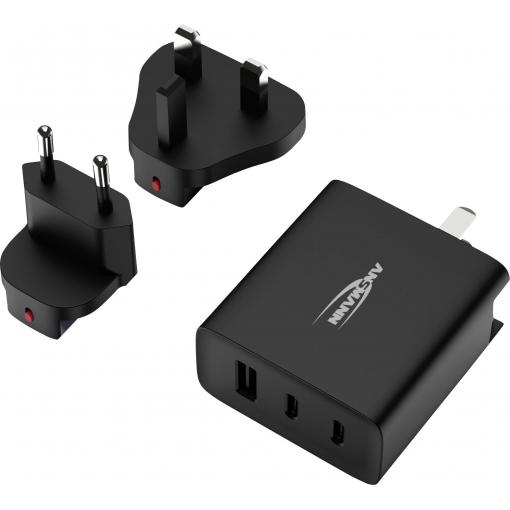 Ansmann USB-Ladegerät Travel Charger TC315 / 3 A / 15,5 W / 3 Port USB nabíječka, USB-A zásuvka, 15.5 W, Smart IC, černá