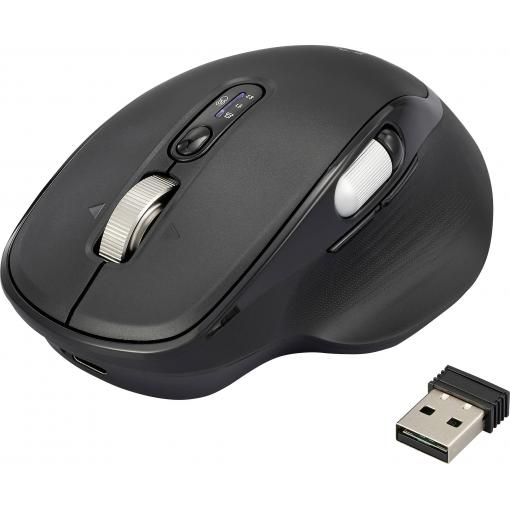 Renkforce RF-WM-220 optická myš, přenos bezdrátový, Bluetooth®, 11 tlačítko, 4800 dpi, černá