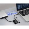 Renkforce RF-6902308 USB Hub 4 porty USB-C® USB 3.2 Gen2 10 GBit/s s konektorem USB C šedá RF-USBCH-205
