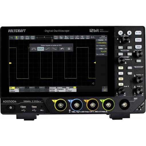VOLTCRAFT ADO-5004 digitální osciloskop 500 MHz, 2.5 GSa/s, 250 Mpts, 12 Bit, s pamětí (DSO), 1 ks, VC-17257145
