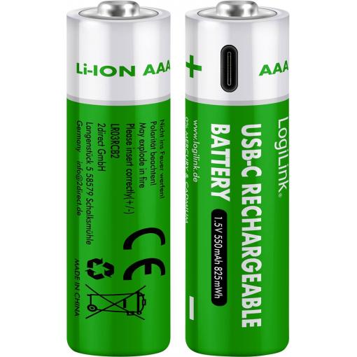 LogiLink LR03RCB2 akumulátor AAA Li-Ion 1.5 V 2 ks