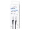 LogiLink Kabel USB-C USB 3.2 Gen2x2 USB-C ® zástrčka 2.00 m černá s LED, 4K UHD, oboustranně zapojitelná zástrčka CU0444