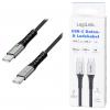 LogiLink Kabel USB-C USB 3.2 Gen2x2 USB-C ® zástrčka 2.00 m černá s LED, 4K UHD, oboustranně zapojitelná zástrčka CU0434