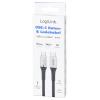 LogiLink Kabel USB-C USB 3.2 Gen2x2 USB-C ® zástrčka 0.50 m černá s LED, 4K UHD, oboustranně zapojitelná zástrčka CU0441