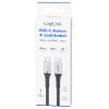 LogiLink Kabel USB-C USB 3.2 Gen2x2 USB-C ® zástrčka 0.50 m černá s LED, 4K UHD, oboustranně zapojitelná zástrčka CU0431