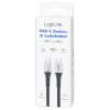 LogiLink Kabel USB-C USB 2.0 USB-C ® zástrčka 3.00 m černá s LED, oboustranně zapojitelná zástrčka CU0425