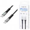 LogiLink Kabel USB-C USB 2.0 USB-C ® zástrčka 0.30 m černá s LED, oboustranně zapojitelná zástrčka CU0420