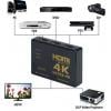 HDMI přepínač 3x HDMI 4K UH-301 s ovladačem, přijímač IR na kabelu