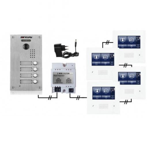 Set videozvonku ZONEWAY ZW-432M + ZW-738-4