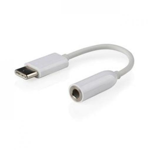 USB Adaptér Typ-C vidlice  / J3,5 mm zásuvka 15cm bílý CCA-UC3.5F-01-W