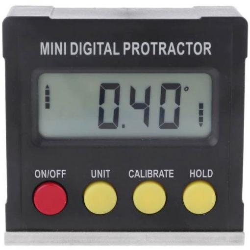 Digitální vodováha a úhloměr 4×90°, přesnost 0,1°