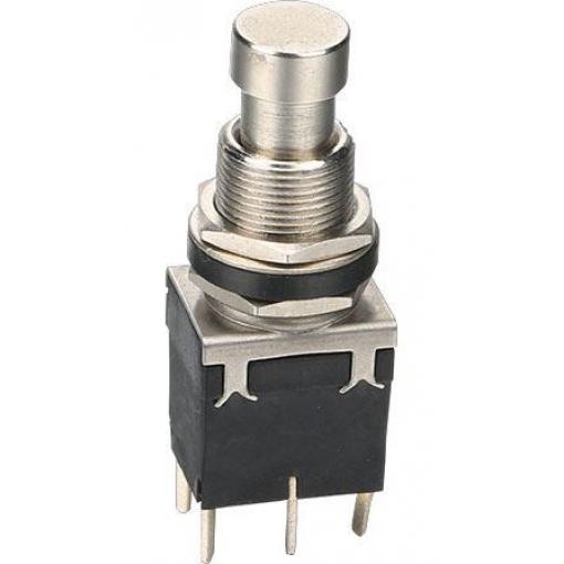 Přepínač stiskací PBS-24-202P, ON-ON, 250 V / 2 A, otvor 12 mm