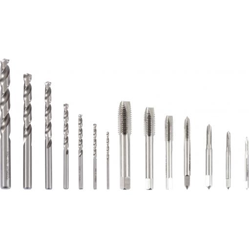 FRITZFURT 3701-6015 sada strojních závitníků 15dílná 2.5 mm, 3.3 mm, 4.2 mm, 5 mm, 6.7 mm, 8.5 mm, 10.2 mm DIN 1814 HSS 1 sada