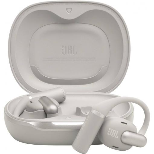 JBL Sense Pro TWS otevřená sluchátka Bez kabelu, Bluetooth® šedá Nabíjecí pouzdro, za uši, dotykové ovládání, voděodolná
