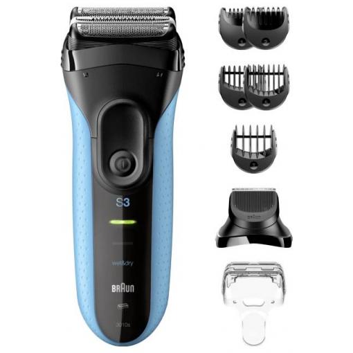 Braun Braun Rasierer Series 3 3010BT Black/Blu holicí strojek na tvář omyvatelný modrá, černá