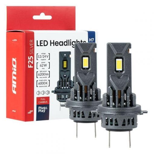 LED žárovka H7/H18 F25 SILVER FULL CANBUS, 62 W, 12 V / 24 V
