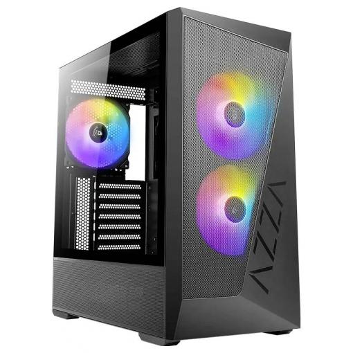 AZZA REAVER midi tower PC skříň černá 1 předinstalovaný LED ventilátor, 2 předinstalované LED ventilátory, 2 předinstalované ventilátory