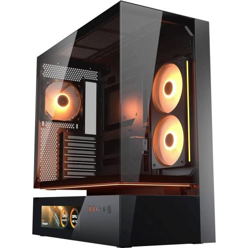 Cougar CFV235 midi tower PC skříň černá 4 předinstalované ventilátory, integrované osvětlení, boční okno, prachový filtr