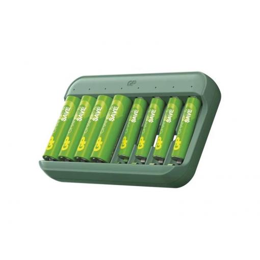 Nabíječka baterií GP Charge & save E822 + 4×AA 1300 mAh + 4×AAA 650 mAh