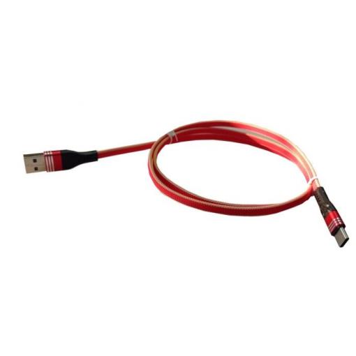 Kabel USB 2.0 A/Micro, 1 m, nylonový, červený