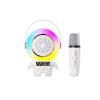 Karaoke Bluetooth reproduktor 5 W, 2× bezdrátový mikrofon, bílý