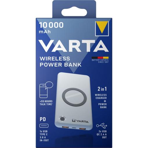 Záložní zdroj energie VARTA WirelessPowerBank 10000mA, 57913
