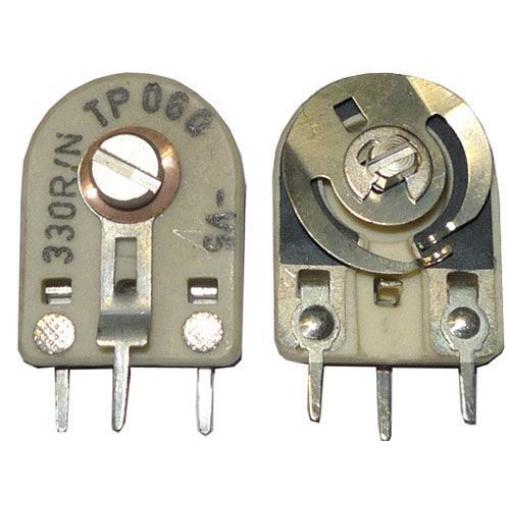 Trimr cermetový 470 Ω TP060, stojatý RM10×5 mm