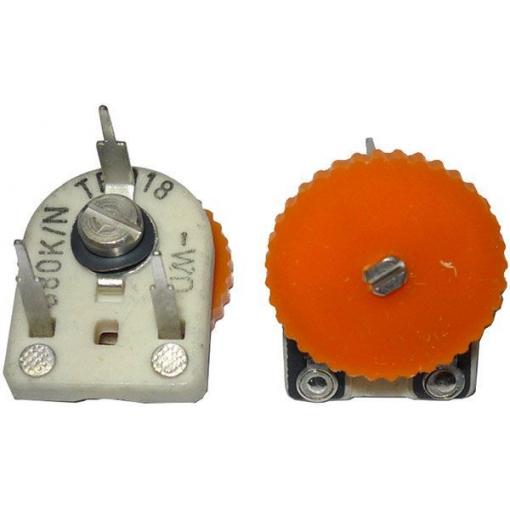 Trimr uhlíkový keramický TP018, 1 MΩ, RM10×12,5 mm