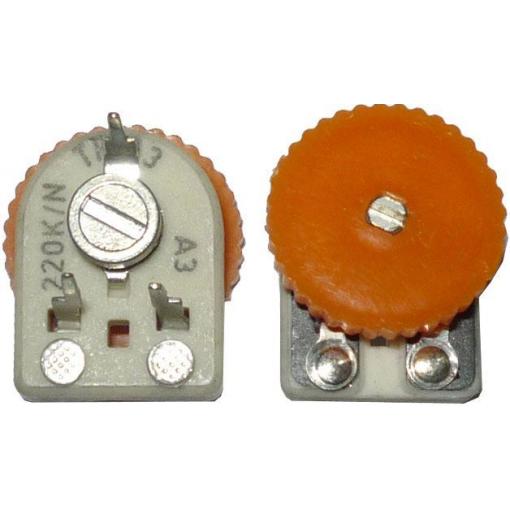 Trimr uhlíkový 220 Ω TP113, ležatý RM5×10 mm