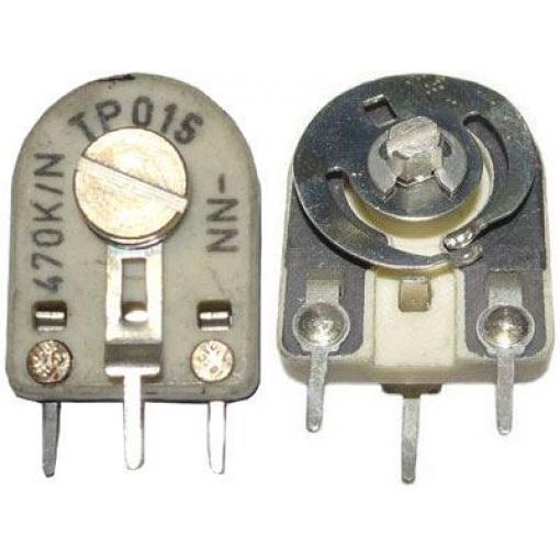 Trimr uhlíkový keramický 4M7 RM10×5 mm, stojatý