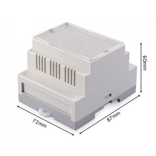 Konstrukční krabička ABS 72 × 87 × 60 mm, na DIN lištu, šedá