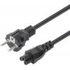 Manhattan napájecí kabel [1x IEC C5 spojka - 1x zástrčka s ochranným kontaktem] 3 m černá
