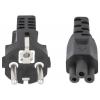 Manhattan napájecí kabel [1x IEC C5 spojka - 1x zástrčka s ochranným kontaktem] 3 m černá
