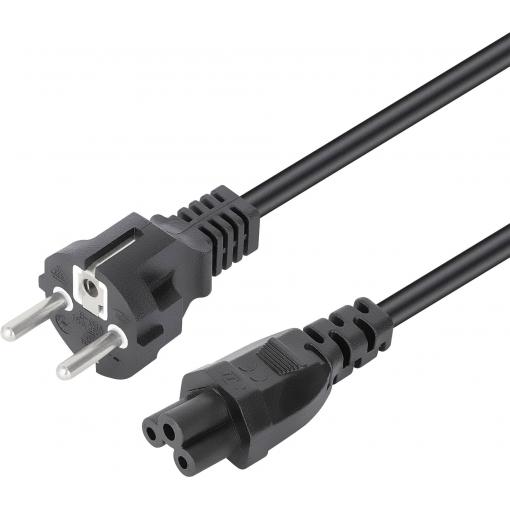 Manhattan napájecí kabel [1x IEC C5 spojka - 1x zástrčka s ochranným kontaktem] 3 m černá