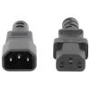 Manhattan napájecí kabel [1x IEC C13 zásuvka 10 A - 1x IEC zástrčka C14 10 A] 1 m černá