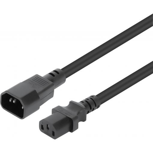 Manhattan napájecí kabel [1x IEC C13 zásuvka 10 A - 1x IEC zástrčka C14 10 A] 1 m černá