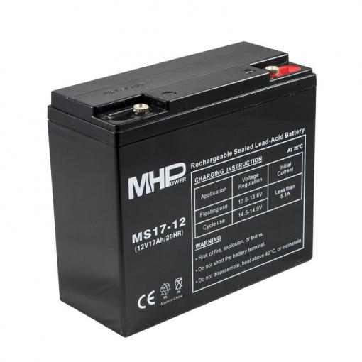 Olověný bezúdržbový akumulátor MHB VRLA AGM 12V/17 Ah  MS17-12 (181x77x167mm)
