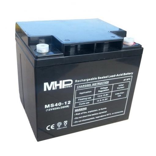 MHPower MS40-12 olověný akumulátor AGM 12V/40Ah, Terminál T1 - M6