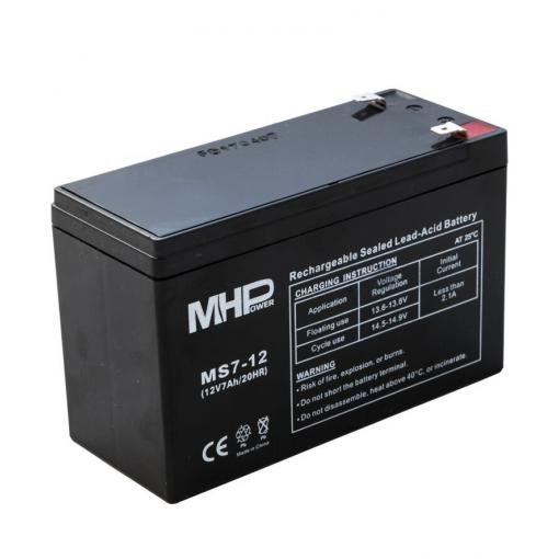 Olověný bezúdržbový akumulátor MHB VRLA AGM 12V/7 Ah  MS7-12 (151x65x94mm)