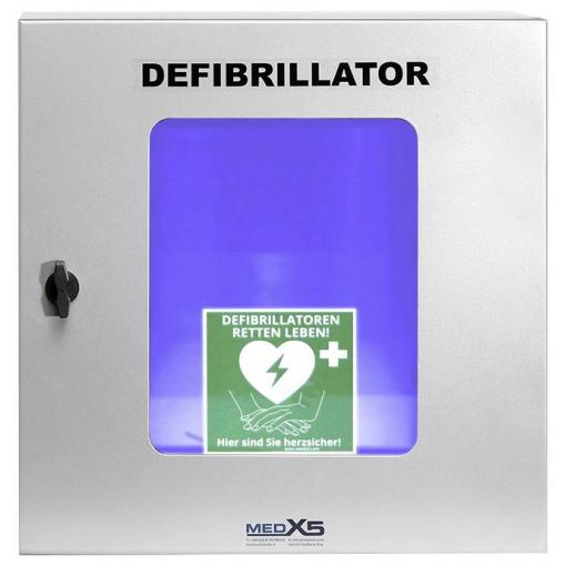 MEDX5 Universal Defibrillator Außenwandkasten Sixcase, klimatisiert, Gr. S, grau nástěnná schránka pro defibrilátory DEFI venkovní S ohřevem šedá nerezová ocel