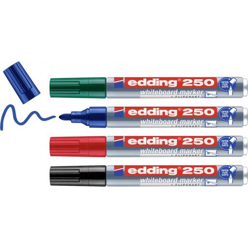 Edding 4-250-4-2 sada popisovačů na bílé tabule modrá, zelená, červená, černá 4 ks