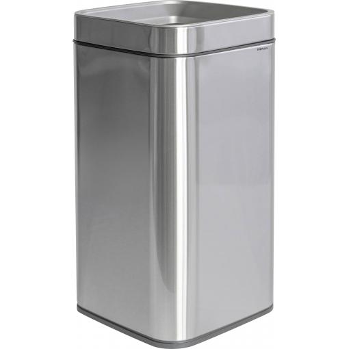 Maul 9502594 odpadkový koš, 25 l, nerezová ocel, (š x v x h) 253 x 504 x 253 mm, černá, stříbrná, 1 ks