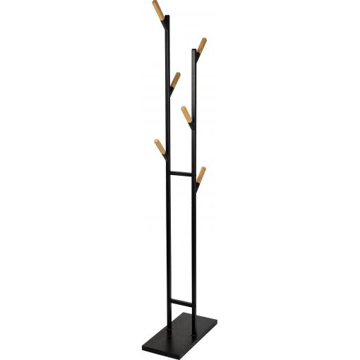 Maul stojanový věšák 9386090 Počet háků: 6 (š x v x h) 23 x 183 x 48 cm ocel, dřevo černá, hnědá 1 ks