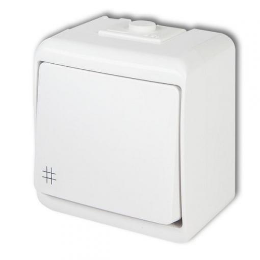 Nástěnný vypínač č. 7 Karlik, 250 V / 10 A, IP54, bílý