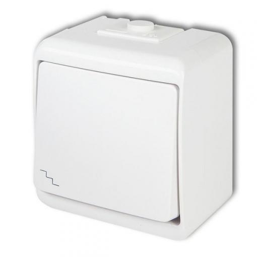 Nástěnný vypínač Karlik č. 6, IP54, 250 V / 10 A, bílý