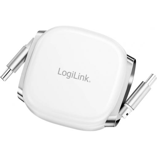 LogiLink Kabel USB-C USB 2.0 USB-C ® zástrčka 1.00 m bílá oboustranně zapojitelná zástrčka, Pro povolování CU0501