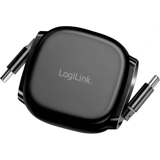 LogiLink Kabel USB-C USB 2.0 USB-C ® zástrčka 1.00 m černá oboustranně zapojitelná zástrčka, Pro povolování CU0500