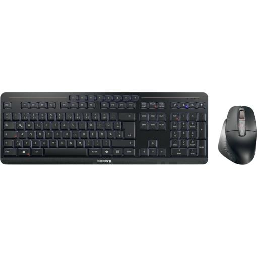CHERRY STREAM DESKTOP ULTIMATE USB, bezdrátový, Bluetooth® sada klávesnice a myše integrovaný scrollpad německá, QWERTZ černá