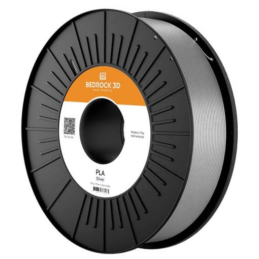 BEDROCK 3D PLA-0021a450 PLA Silver 1.75 mm 4.500 g vlákno pro 3D tiskárny PLA plast 1.75 mm 4500 g stříbrná 1 ks